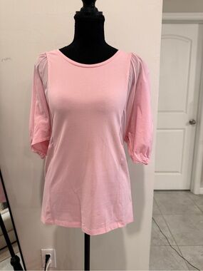 Chico's Light Pink Puff Sleeve Short-Sleeve Tee S